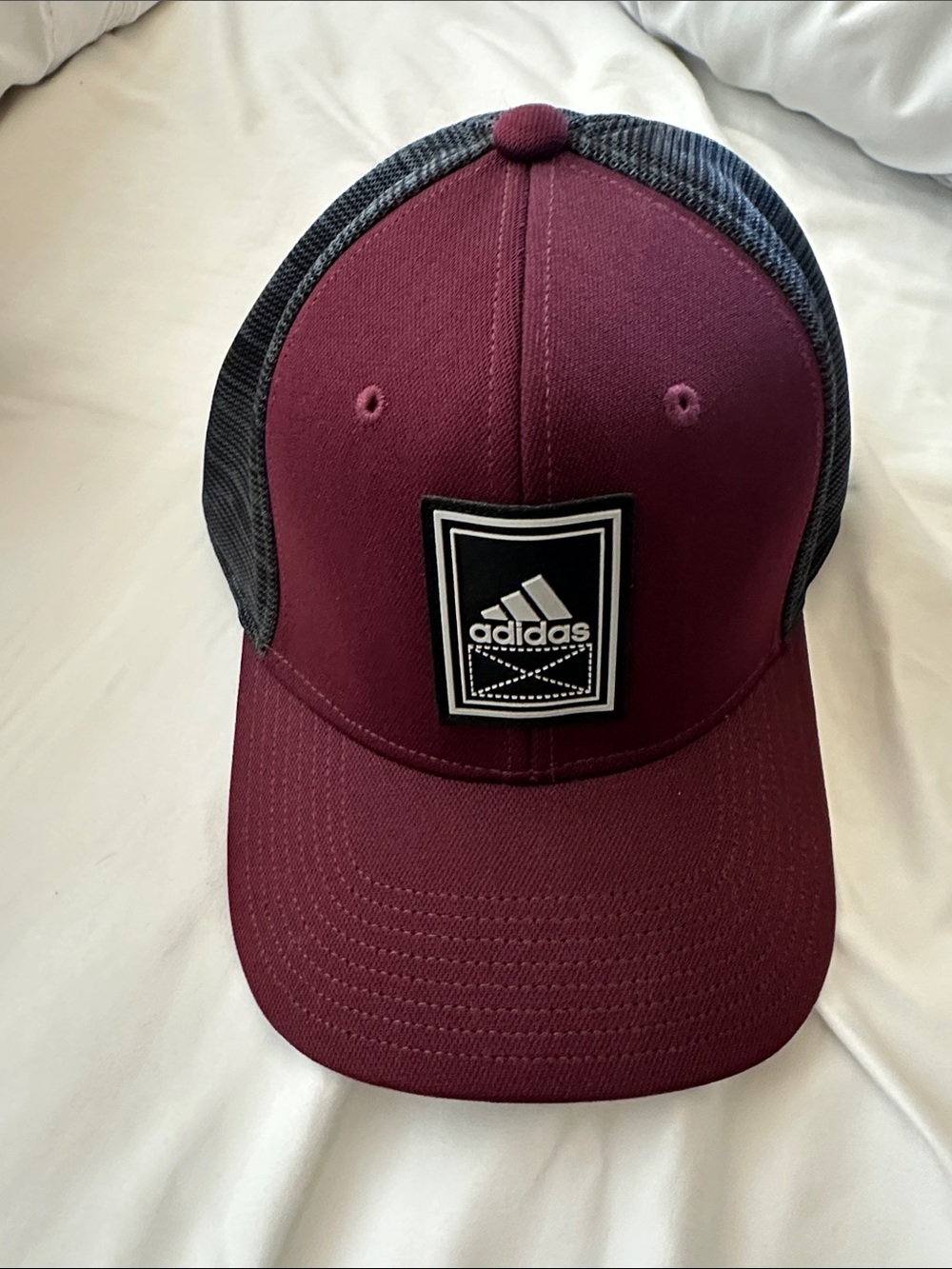 adidas Maroon Front with Black Mesh Snapback Hat